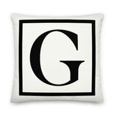 Letter G Border Monogram Decorative Throw Pillow Cushion, Pillow, $ 71.50, A Moment Of Now™